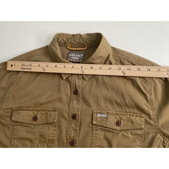 Ariat Rebar Washed Twill Long Sleeve Work Shirt Women’s Large Brown - Picture 15 of 16